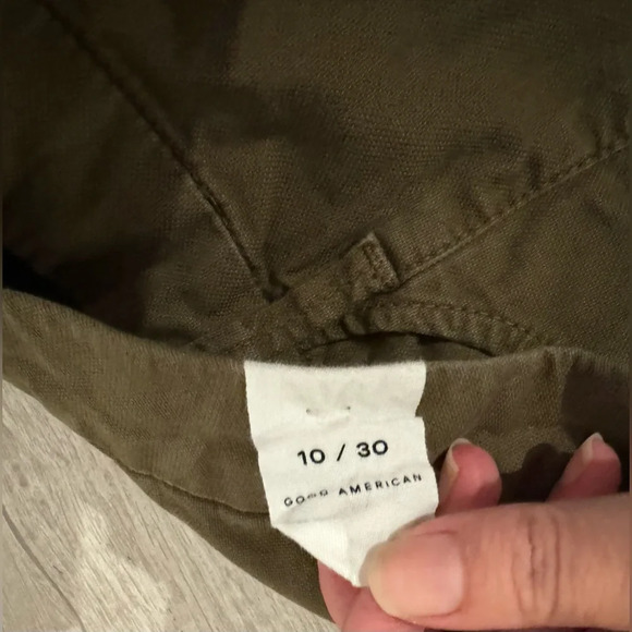 GOOD AMERICAN Cargo Pants Green Military Y2K High Rise Straight Leg Size 10 - Picture 10 of 13